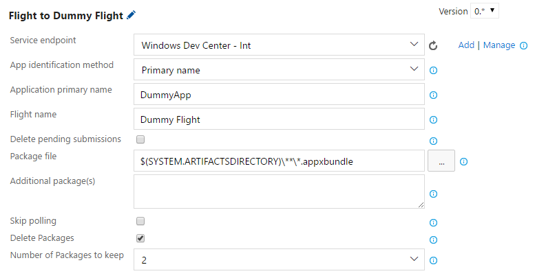 Screenshot of the UI for the "Flight" task